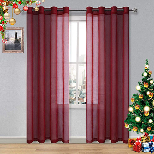 Net Curtains maroon