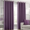 Plain Silk Curtains purple
