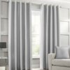 Plain Silk Curtains silver grey