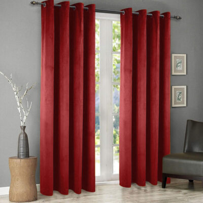 plain velvet curtains burgundy