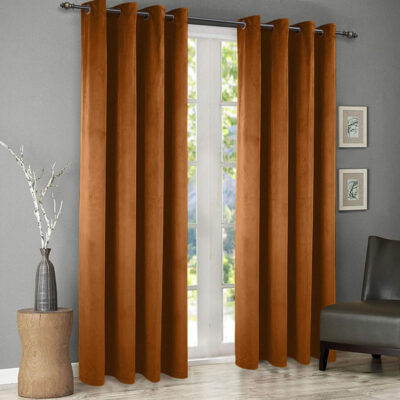 plain velvet curtains copper