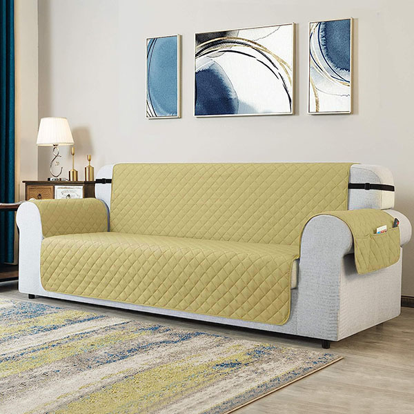 Quilted Sofa Runners light golden