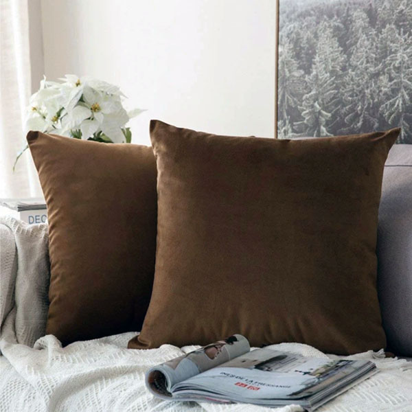 Velvet Cushion Covers Brown