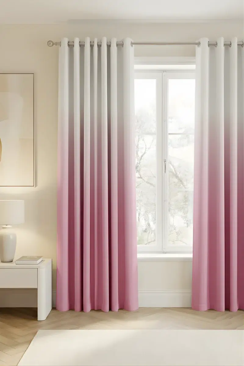 Gradient Curtains dip dye blushpink