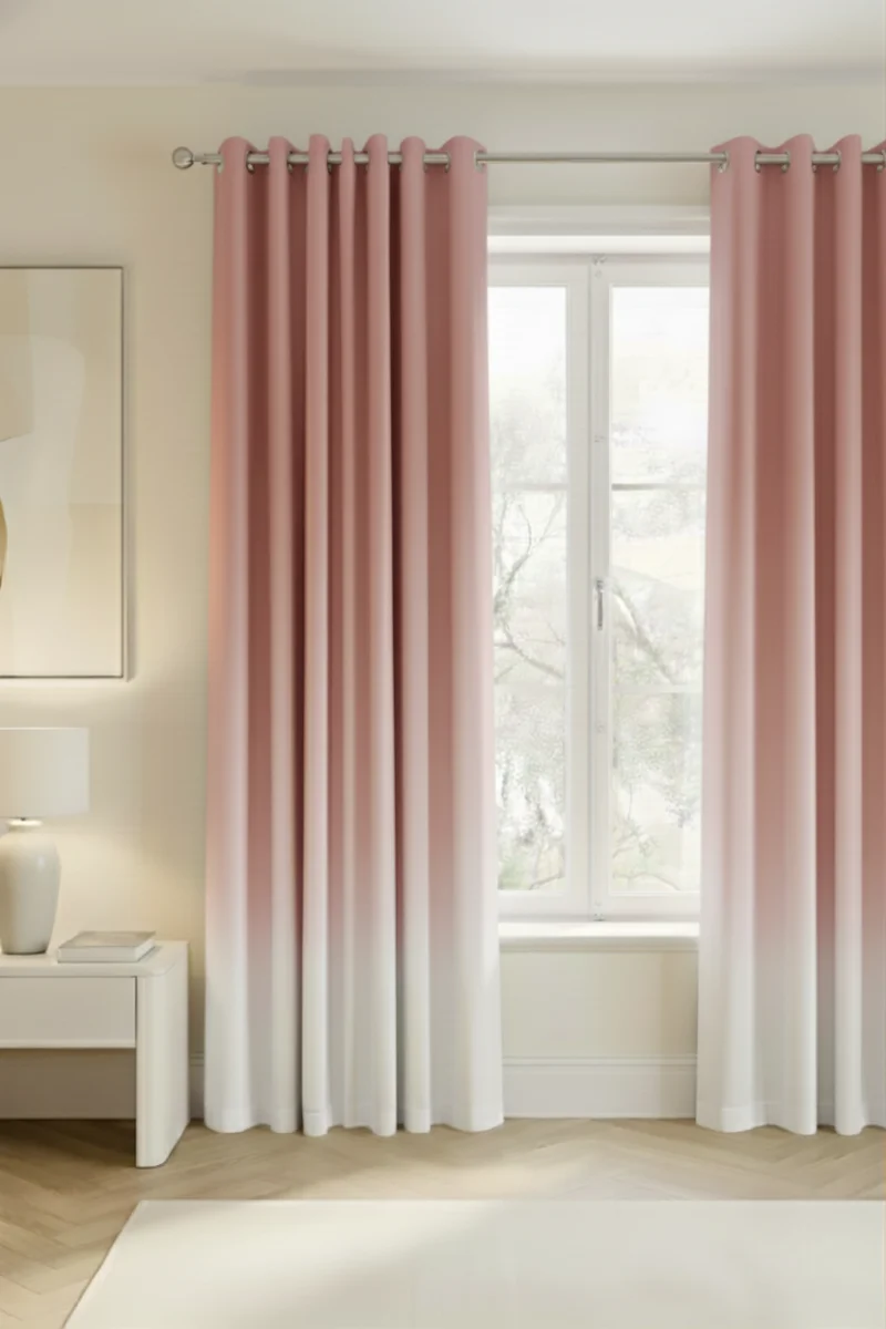Gradient Curtains blush pink frost
