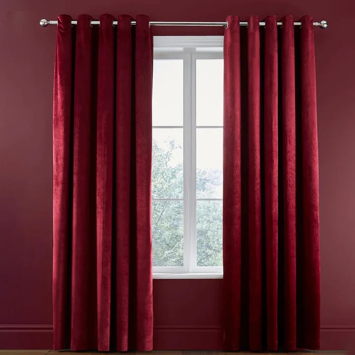 Luxury Velvet Curtains Maroon