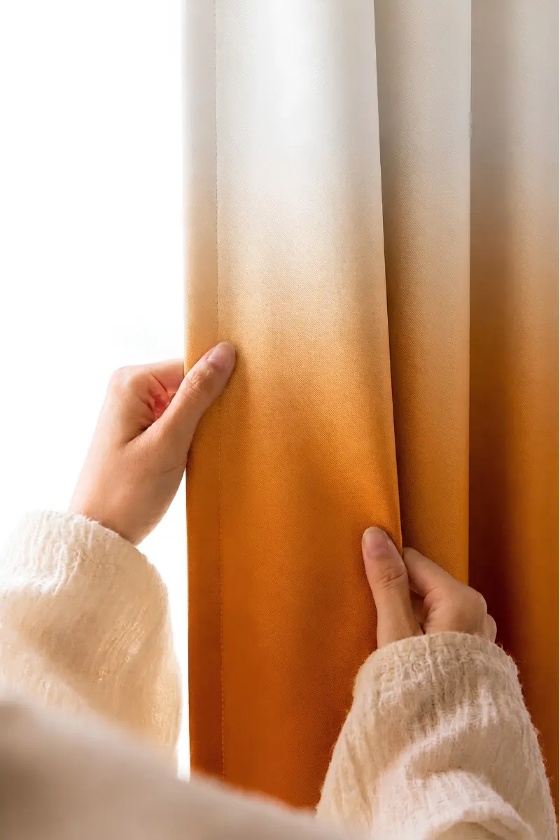 Gradient Curtains dip dye orange 1