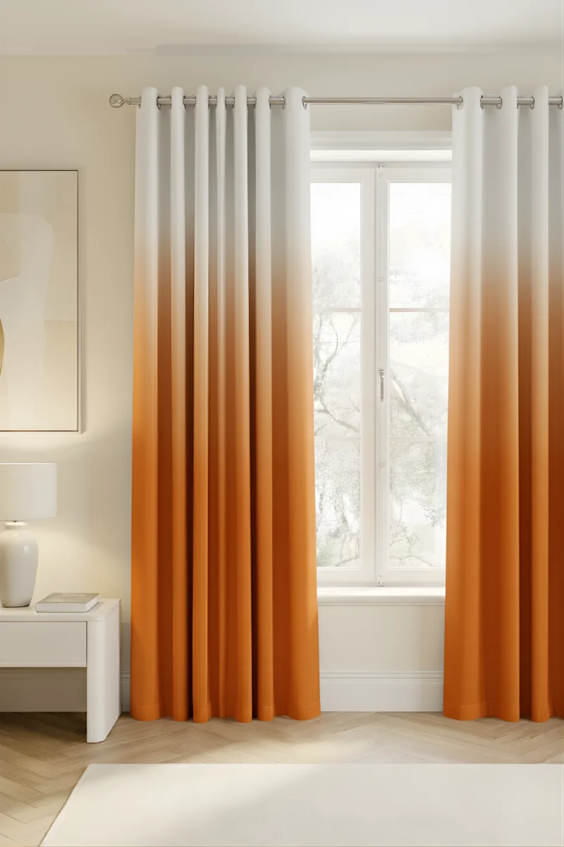 Gradient Curtains dip dye orange