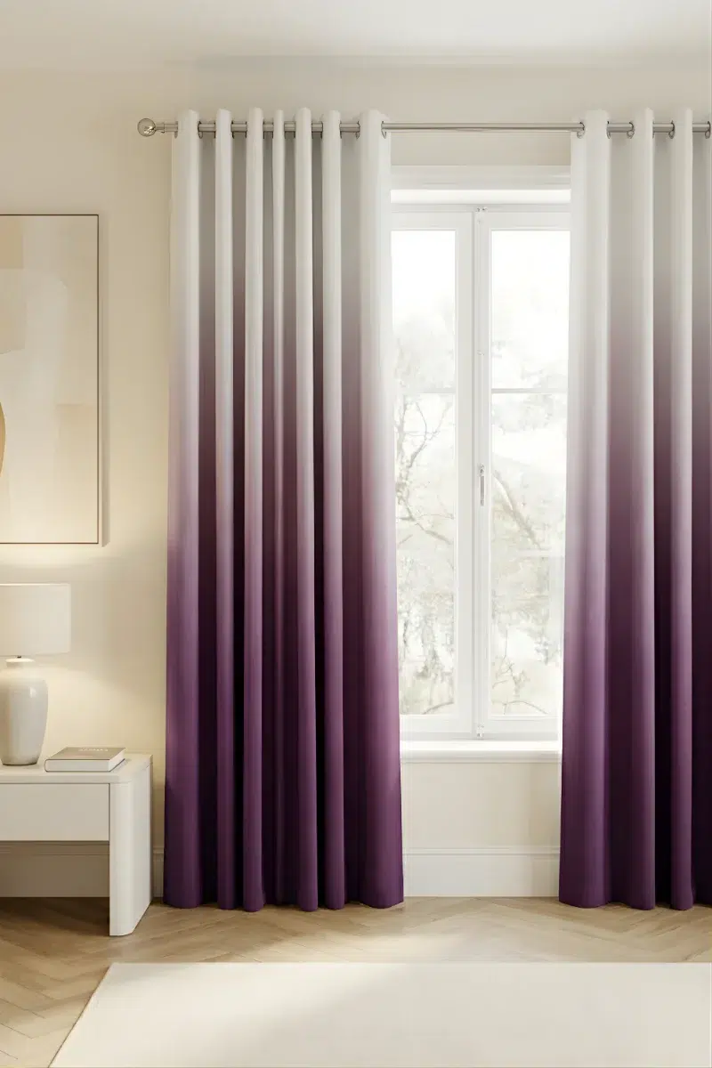 Gradient Curtains dip dye plum