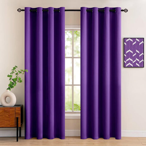 Self Plain Curtains purple