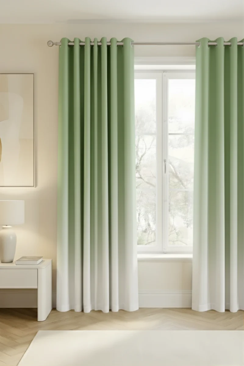 Gradient Curtains sage green frost