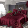 Self Velvet Bed Sheets maroon