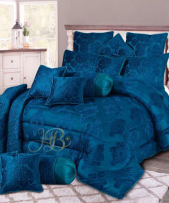 Palachi Velvet Bridal Bed Set 14Pcs Blue