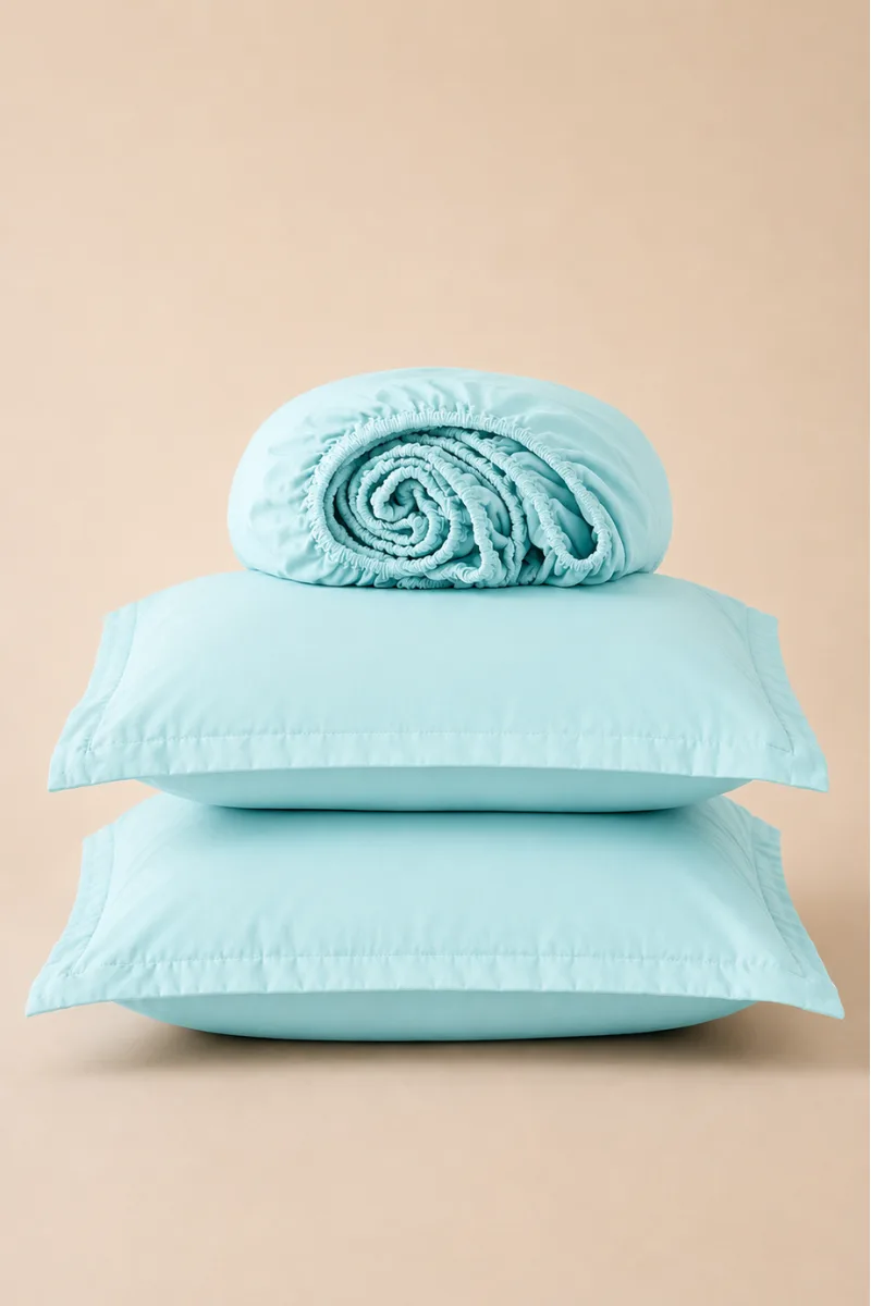 Fitted Bedsheets in Pakistan cotton aqua