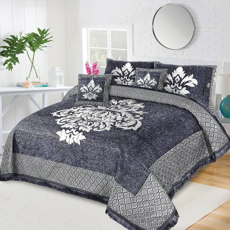Jacquard Velvet Bedsheets grey