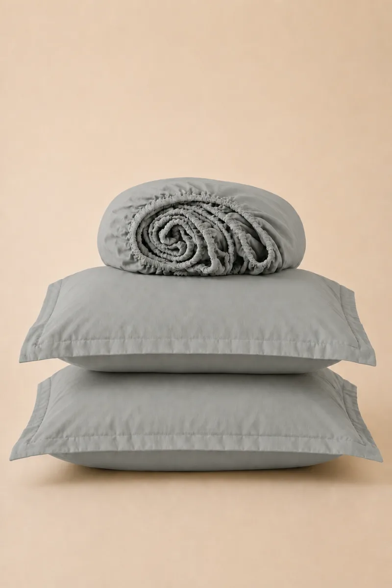 Fitted Bedsheets in Pakistan cotton lightgrey