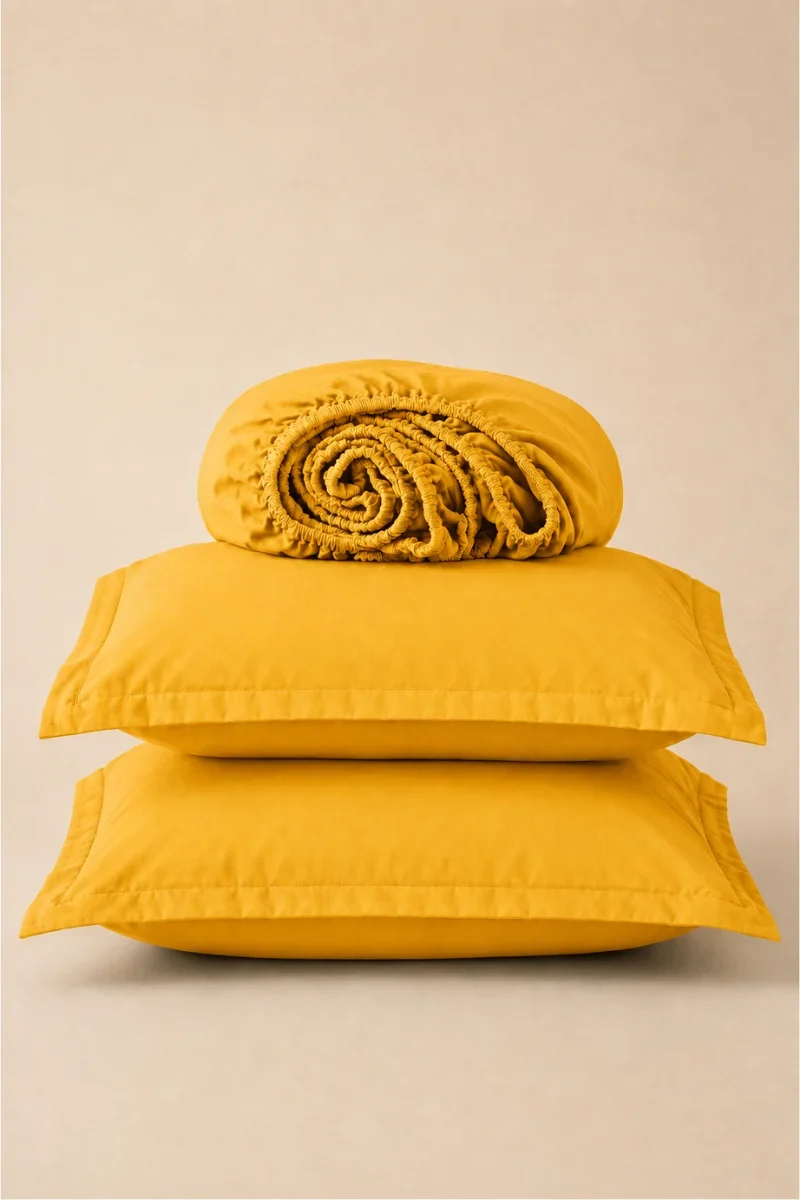 Fitted Bedsheets in Pakistan cotton yellow