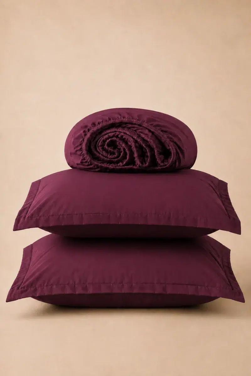 Fitted Bedsheets in Pakistan cotton plum