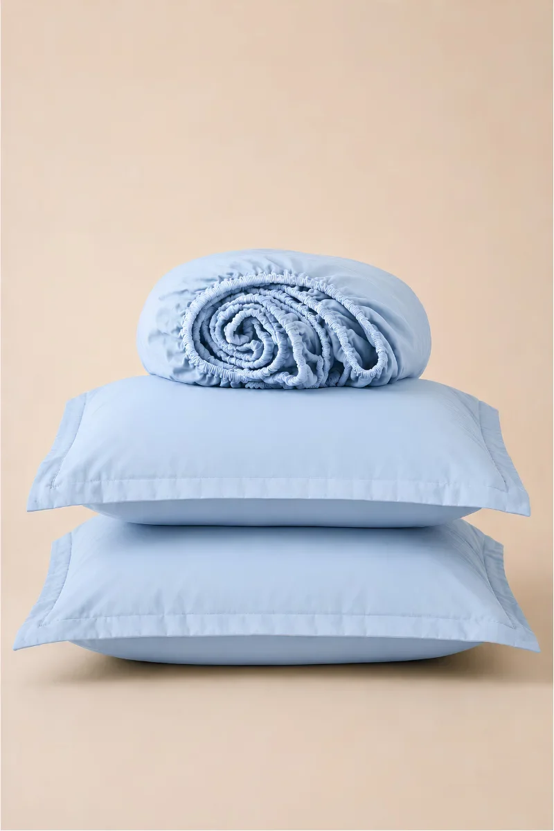 Fitted Bedsheets in Pakistan cotton powder blue