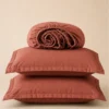 Fitted Bedsheets in Pakistan cotton terracotta