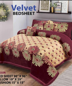 Four Border Velvet Bed sheet 24