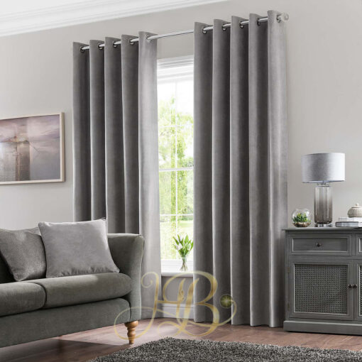 Imported Malai Velvet Curtains Light Grey