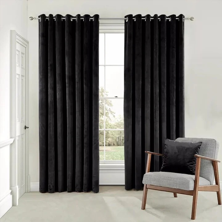 Luxury Velvet Curtains Black