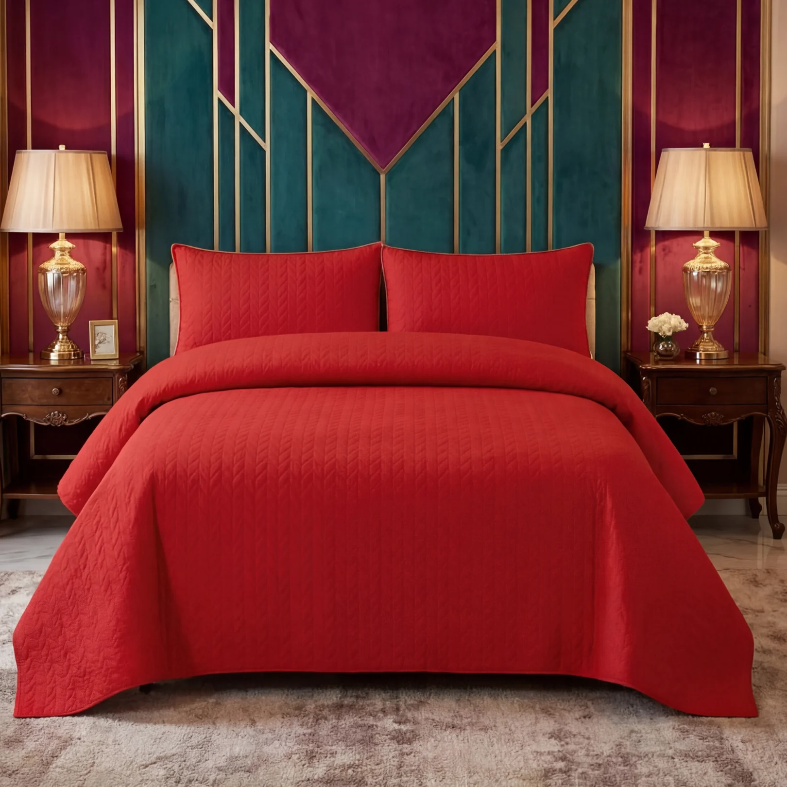 Dyed Bedspreads red