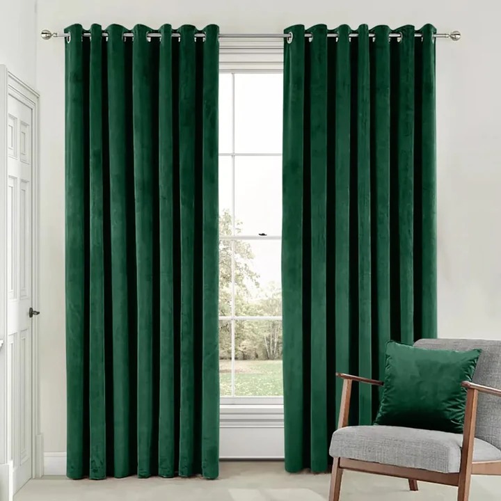 Luxury Velvet Curtains Green