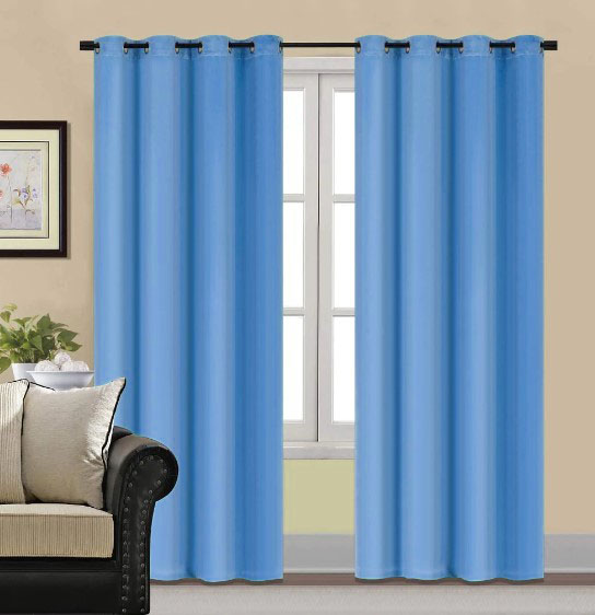 plain velvet curtains light Blue