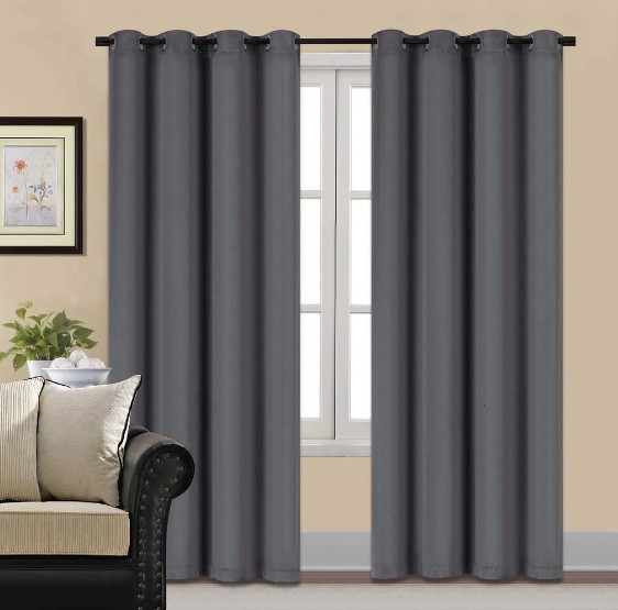 plain velvet curtains Light grey