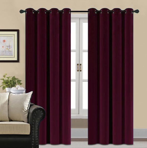 plain velvet curtains maroon