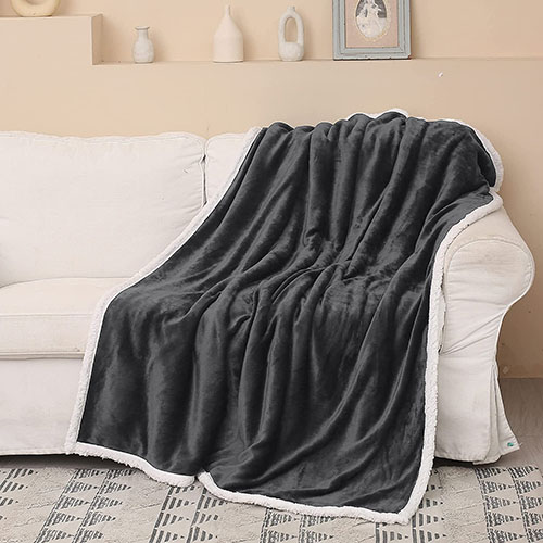 Sherpa Fleece Blanket Grey