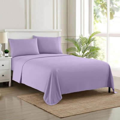 Velvet Flat Bed Sheet Lavender