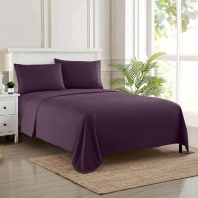 Velvet Flat Bed Sheet Purple