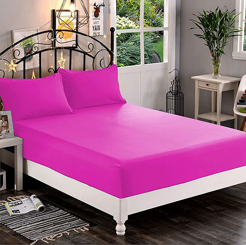 Cotton Fitted Sheet Hot Pink