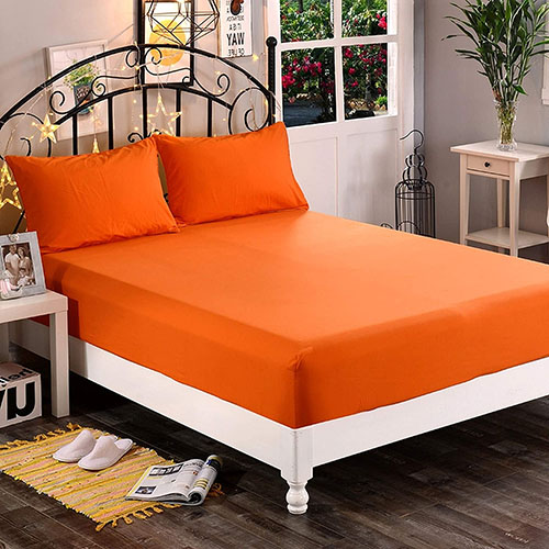 Cotton Fitted Sheet Orange