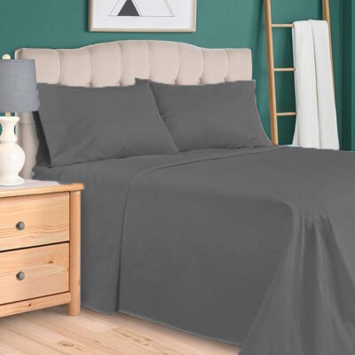 Plain Rich Cotton BedSheet Grey