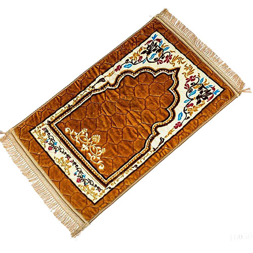 Traditional quilted prayer mats golden
