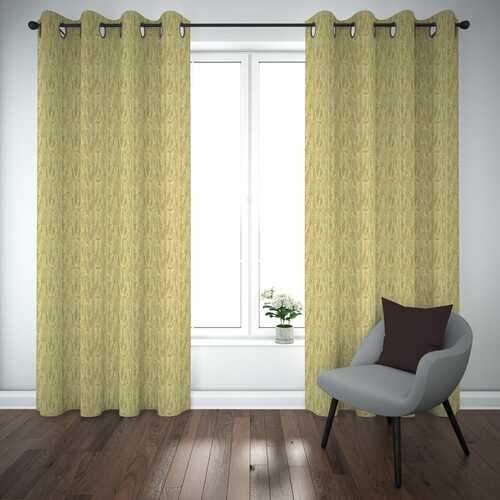 Self Design Premium Jacquard Curtains skin golden