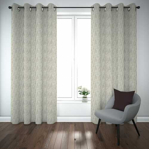 Self Design Premium Jacquard Curtains white