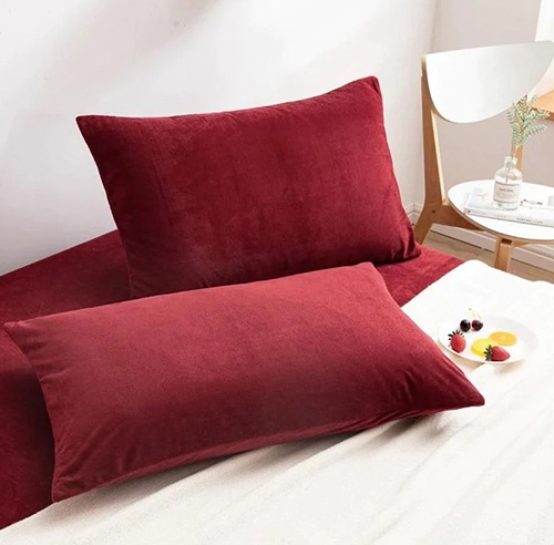 Velvet pillow cover maroon