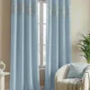 Luxury Velvet Curtains floral vine aqua