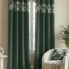 Luxury Velvet Curtains floral vine green