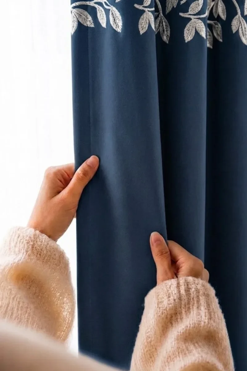 Luxury Velvet Curtains floral vine nb1