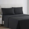 plain rich cotton bed sheet Black