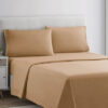 plain rich cotton bed sheet Mocha Brown