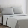 plain rich cotton bed sheet Silver Gray