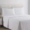 plain rich cotton bed sheet White