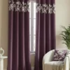 Luxury Velvet Curtains floral vine plum